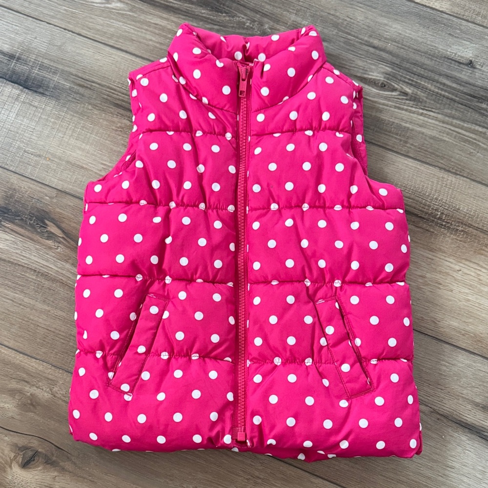 GAP Pink and White Polka Dot Vest